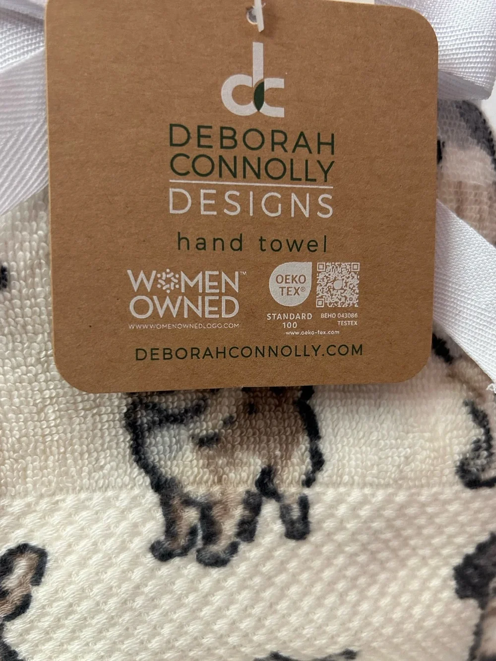 NEW Deborah Connolly Designs 4-Piece Mixed Breed Dog Print Bath Towel Set